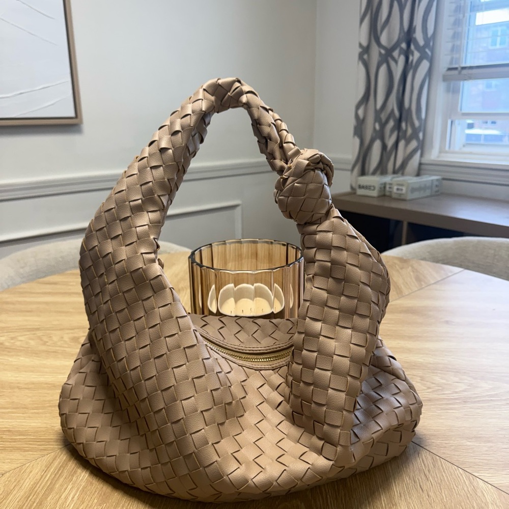 Chic Tan Woven Hobo Bag - Picture 6 of 6